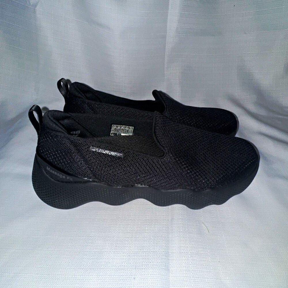 SKECHERS women’s Black Slip-On Low Top Breathable Textile Sneakers